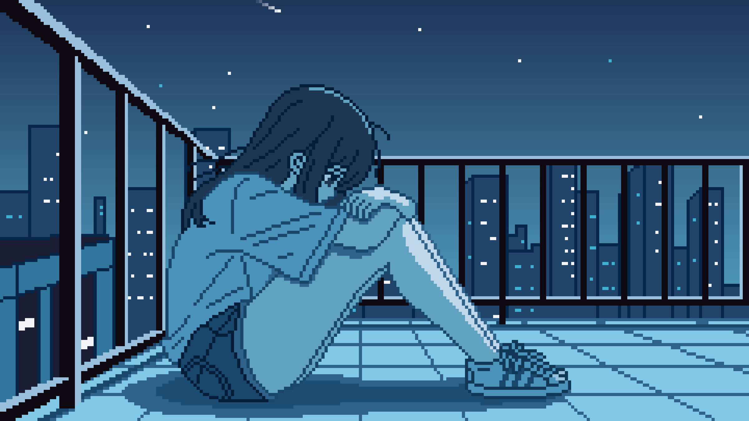 pixel art night
