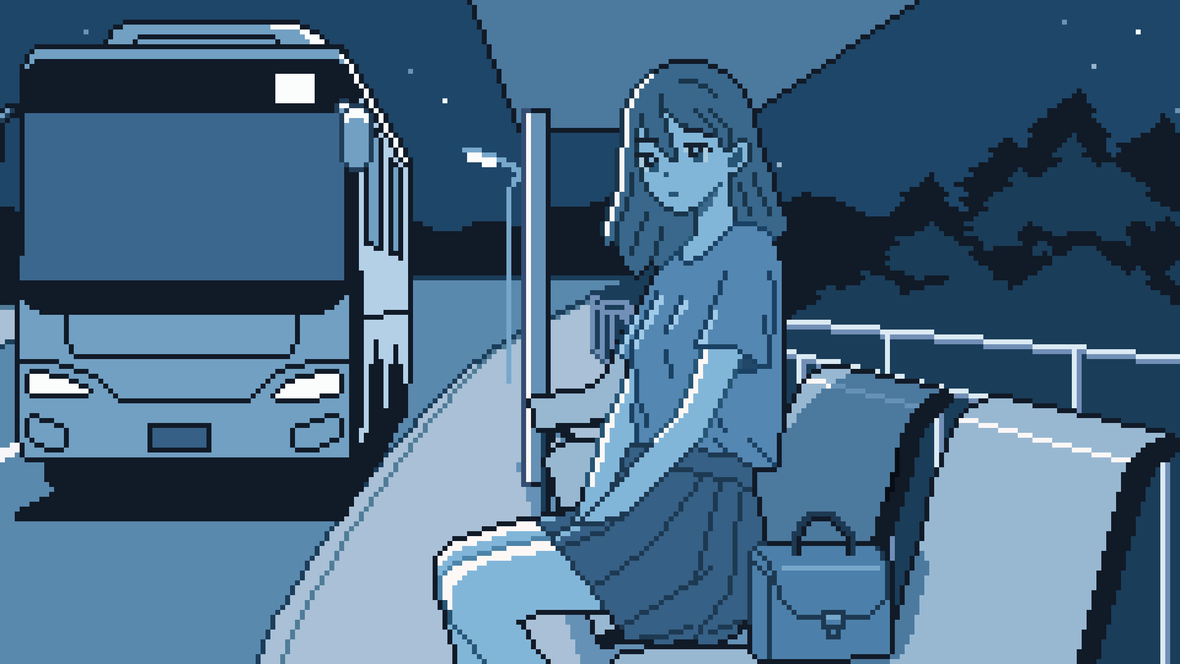 pixel art bus