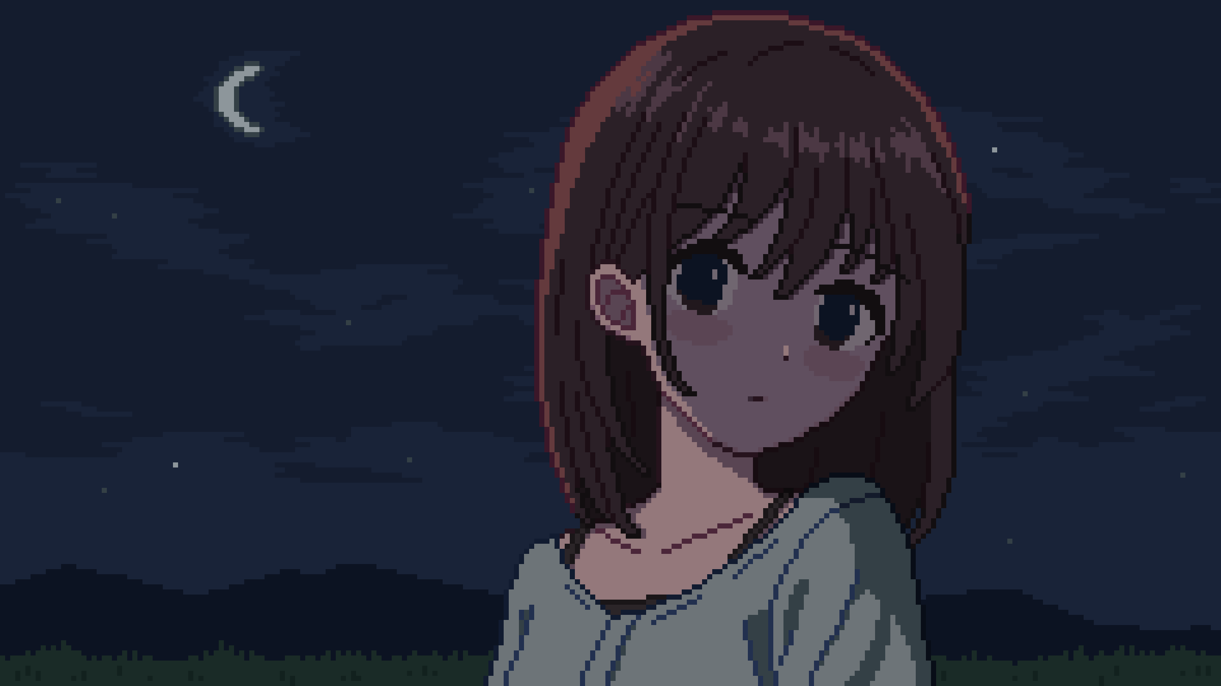 pixel art starry sky