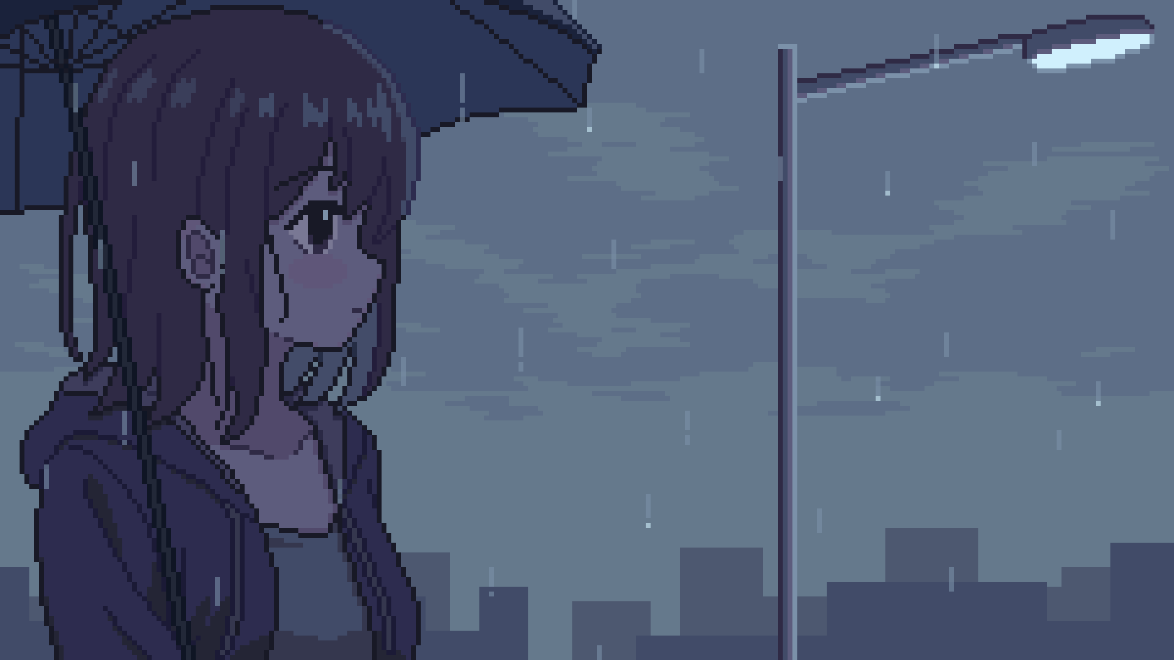 pixel art rain
