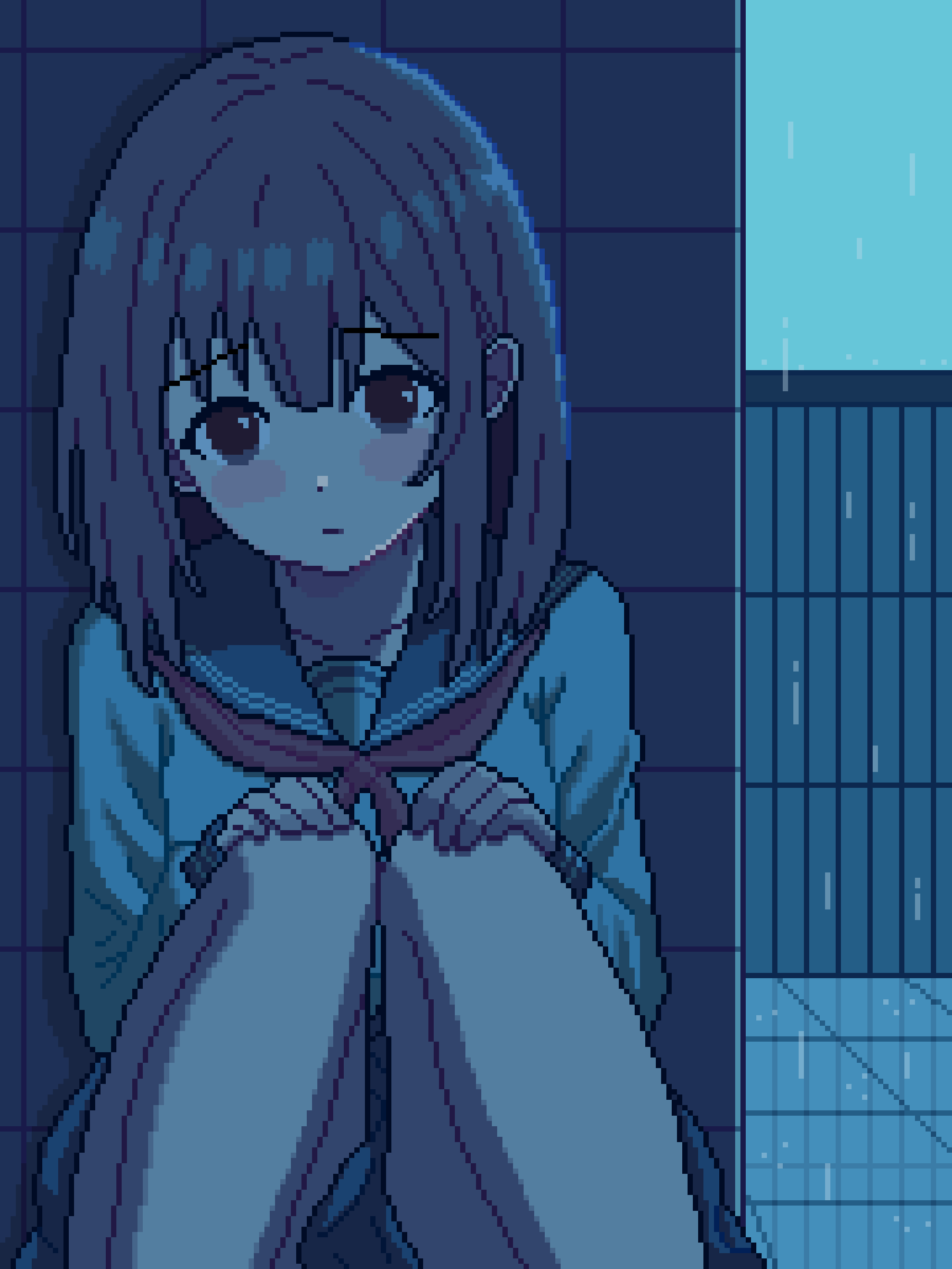 pixel art rain